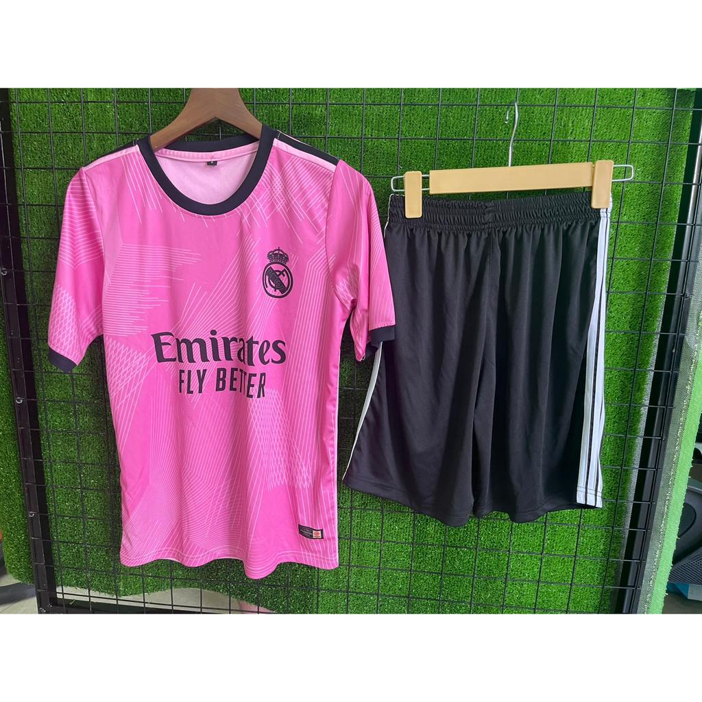 - Bộ áo quần bóng đá REAL HỒNG - Hàng thun lạnh cao cấp