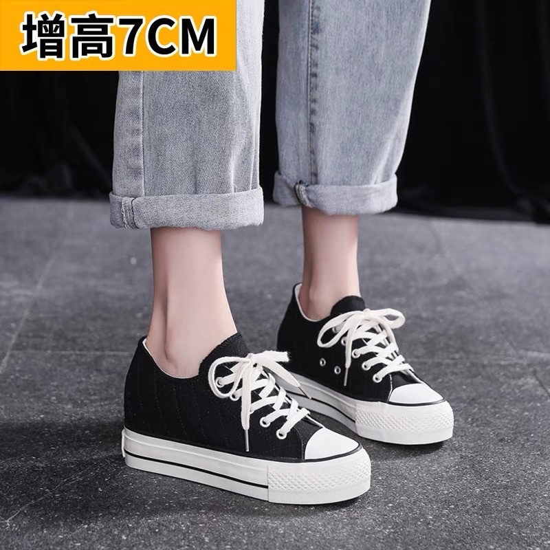 Giầy thể thao độn đế trần trám cao 7cm