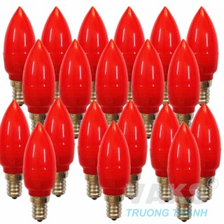 Bộ 20 bóng đèn Led trái ớt tiết kiệm điện đuôi E12 - ánh sáng đỏ, 1W, sáng mạnh - sx tại Việt Nam