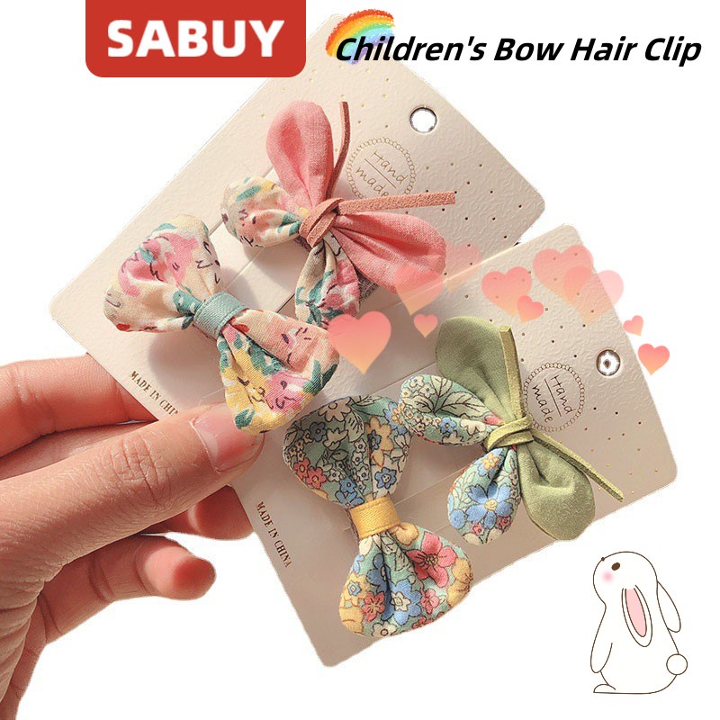 Kẹp Tóc Nơ In Họa Tiết Hoạt Hình Dễ Thương Phong Cách Hàn Quốc Cho Bé Gái