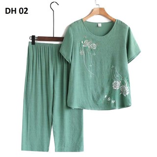 Đồ Bộ đồ mặc hè trung niên cao cấp, chất vải Đũi Xước siêu mát, hàng đủ size cho từ 42kg đến 70