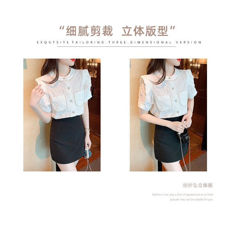 Áo Sơ Mi Chiffon Tay Ngắn Phong Cách Thời Trang Pháp Dành Cho Nữ