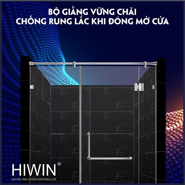 Bộ phụ kiện vách tắm kính kết cấu 180 độ chất liệu inox 304 mặt gương HIWIN