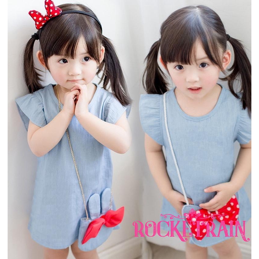 Đầm nữ ngắn tay cổ tròn in hình chuột Mickey dễ thương