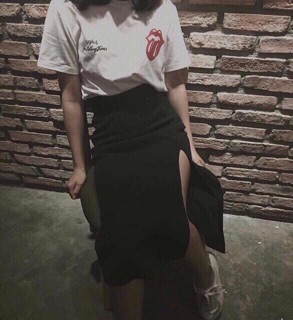 Chân váy xẻ cạp chun hot hit TL4