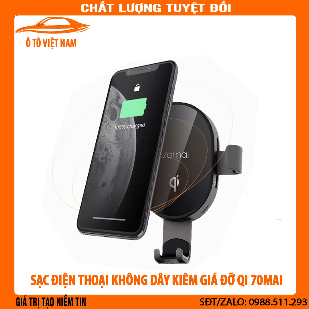 Giá đỡ kiêm sạc điện thoại không dây trên ô tô Xiaomi 70mai | WebRaoVat - webraovat.net.vn