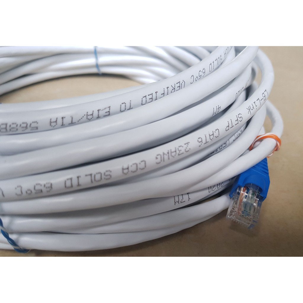 Cáp mạng  bấm sẵn 2 đầu dùng được ngoài trời Cat6 SFTP / UTP hiệu VP-Link / Golden Link dài 10m 20m 30m - Dây cáp mạng