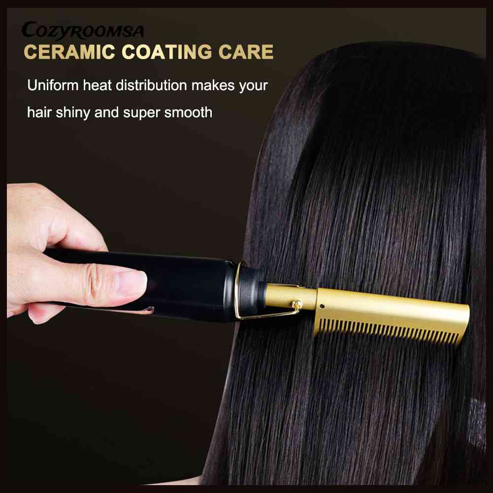 Lược Điện Chải Thẳng Tóc Khô / Ướt Vỏ Bằng Đồng Chống Bỏng