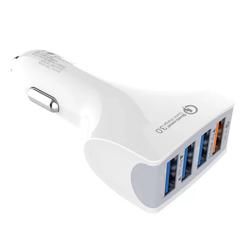 Tẩu Sạc Fonken QC 3.0 Sạc Nhanh 4 Cổng Chuyển Đổi USB Trên Xe Hơi Cho Xiaomi Huawei Samsung Iphone