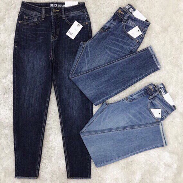 Quần jeans baggy tua lai
