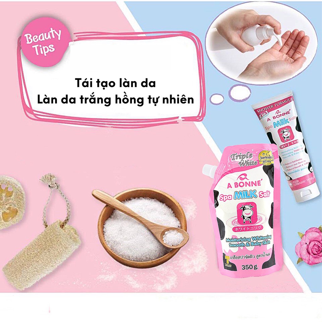 LẺ 1 Muối tắm sữa bò tẩy tế bào chết A Bonne Spa Milk Salt 350gr - Chuẩn Thái