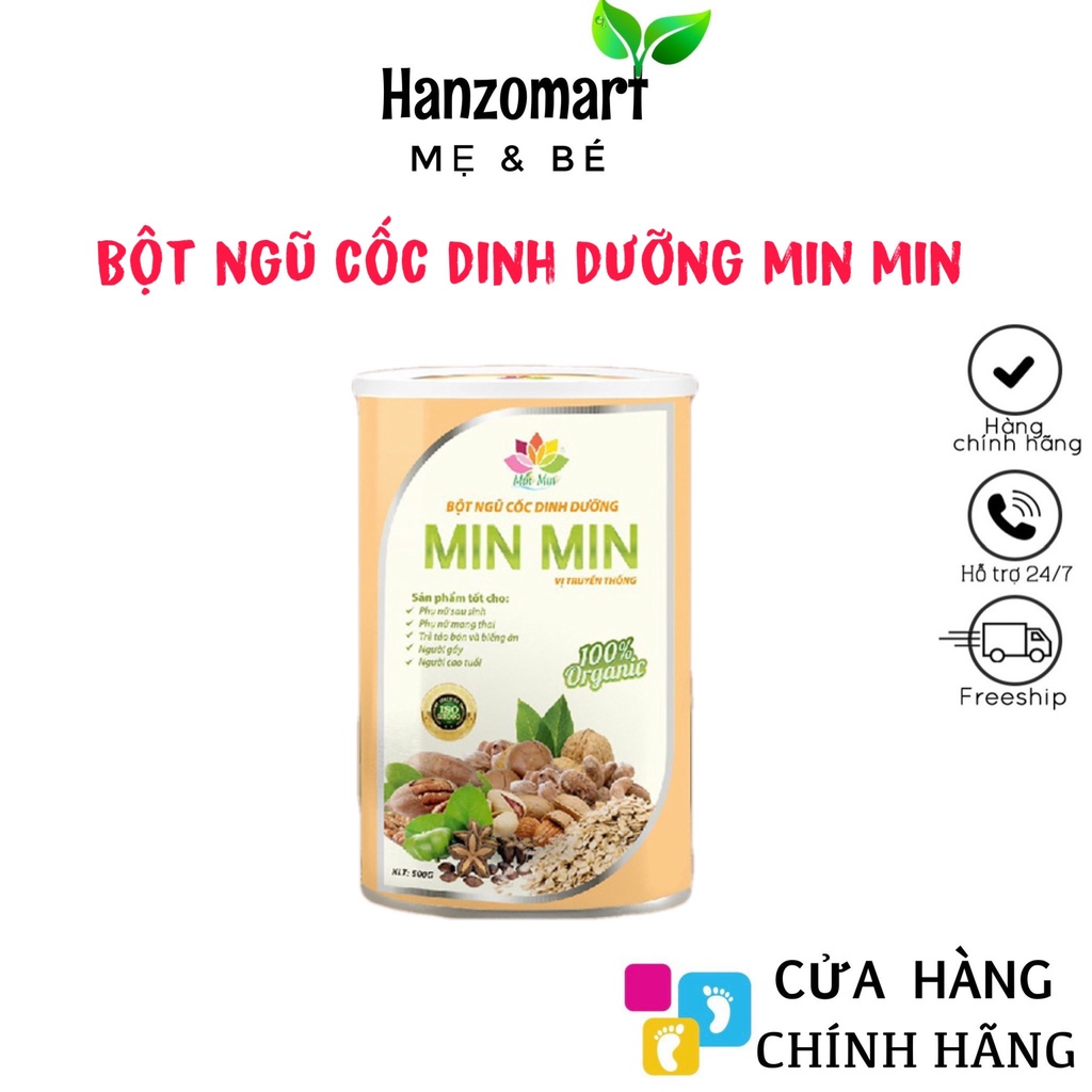 Ngũ Cốc Lợi Sữa Cao Cấp 29 loại hạt - Mẫu mới, Bột Ngũ Cốc Bầu Min Min (500GAM)