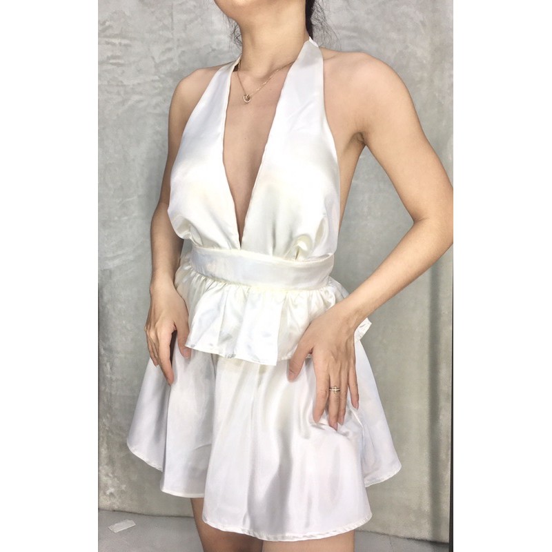 Đầm lụa babydoll hình thật 100%