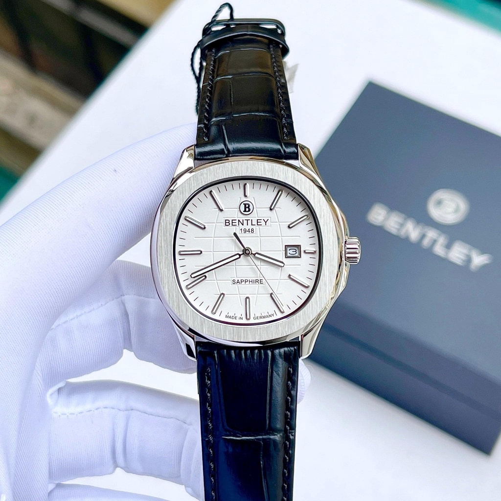Đồng hồ cặp đôi cao cấp Bentley Nautilus BL1869 dây da, vành trơn chính hãng - Giá 1 chiếc