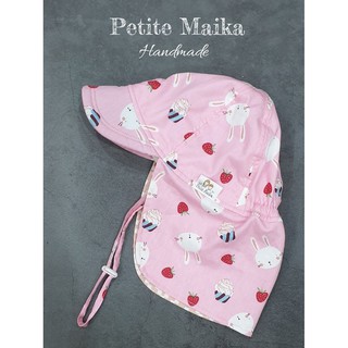 Mũ  lưỡi trai che gáy kiểu Nhật, mũ đi biển picnic cho bé, ĐỦ SIZE, thỏ quả dâu