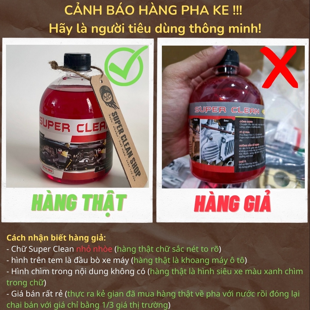 NƯỚC TẨY RỬA ĐẦU BÒ LỐC MÁY XE MÁY SIÊU MẠNH, SIÊU SẠCH SUPER CLEAN