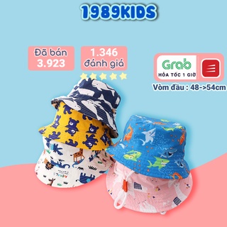 Mũ cho bé trai bé gái vành bucket phù hợp trẻ em từ 1 đến 7 tuổi vòm 50-54cm,chất liệu cotton thấm hút mồ tốt,đáng yêu