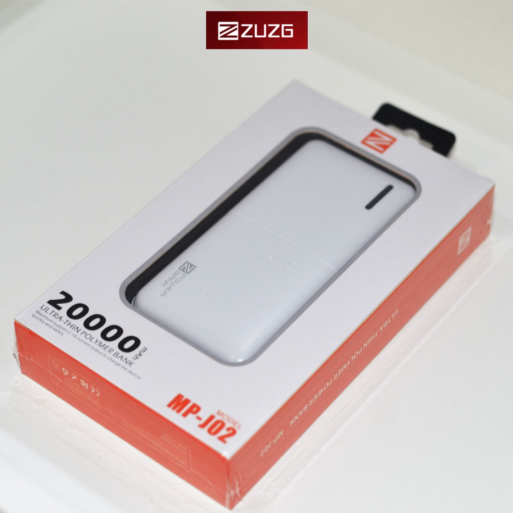 Sạc dự phòng ZUZG 20000mAH tích hợp sạc nhanh J02- Hàng chính hãng