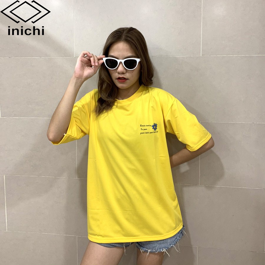 Áo thun tay lỡ INICHI A593 form rộng oversize nam nữ áo phông unisex