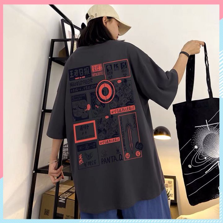 Áo thun unisex tay lỡ form rộng, áo phông nam nữ form rộng chất mát mịn thấm hút mồ hôi in hình PANTA