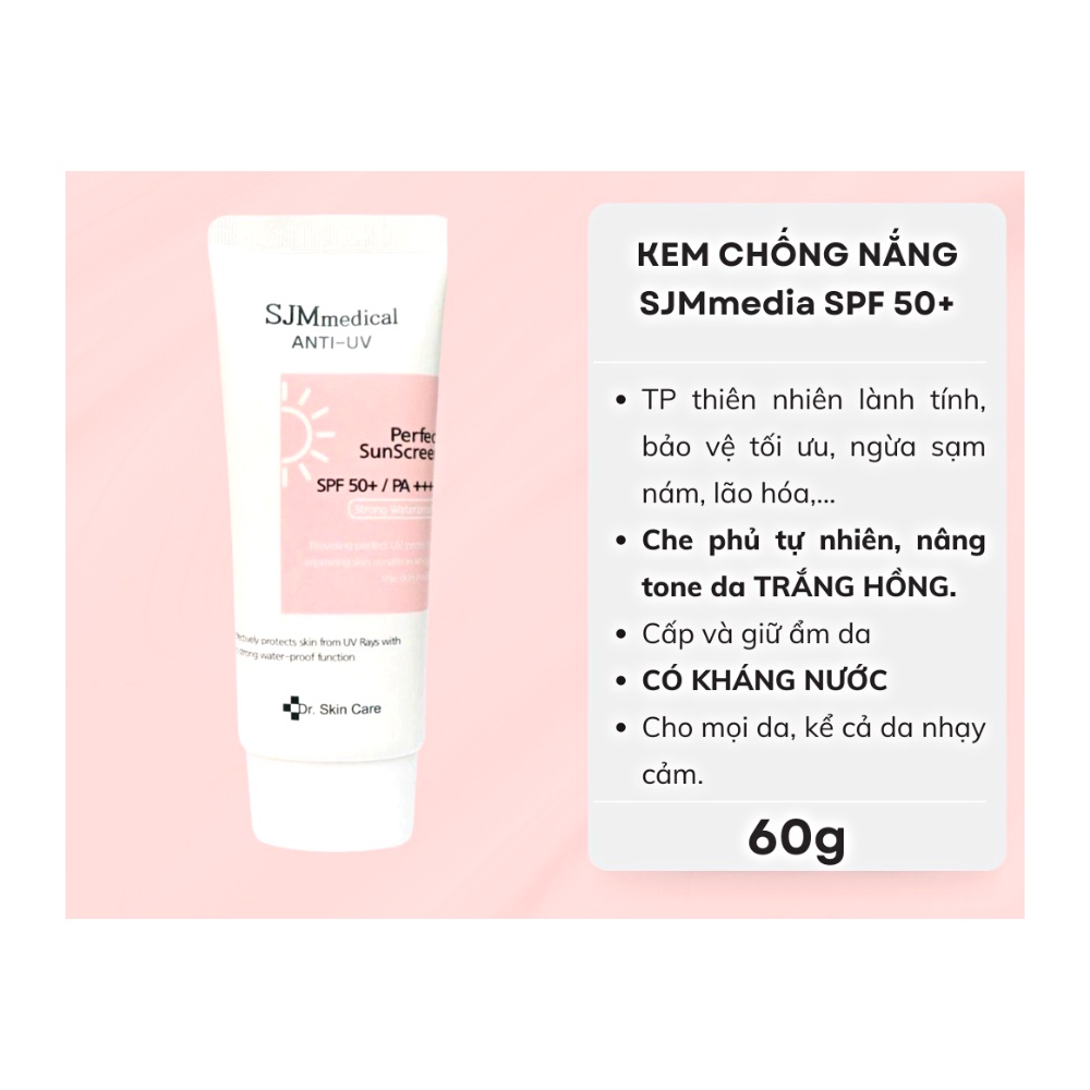 Kem chống nắng SJMmedical Anti-UV Perfect 60g SPF50+ PA+++ cấp ẩm nâng tone
