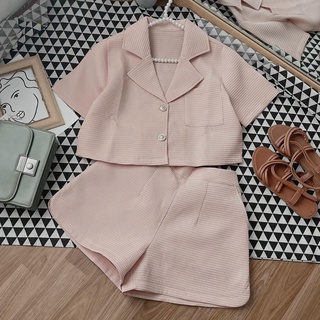 SET ÁO CROPTOP FORM VEST CHẤT XỐP + SHORT
