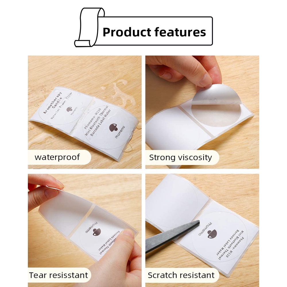 Nhãn Dán Hình Tròn Trong Suốt Tự Dính Cho Máy In M200 / M110