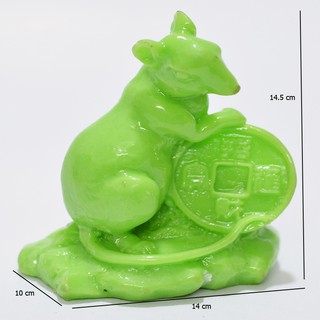 Tượng đá chuột đại màu xanh ngọc