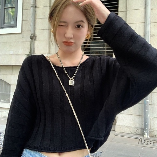 ZHELIHANGFEI Áo Dệt Kim Tay Dài Eo Cao Quyến Rũ Trẻ Trung Cho Bạn Gái