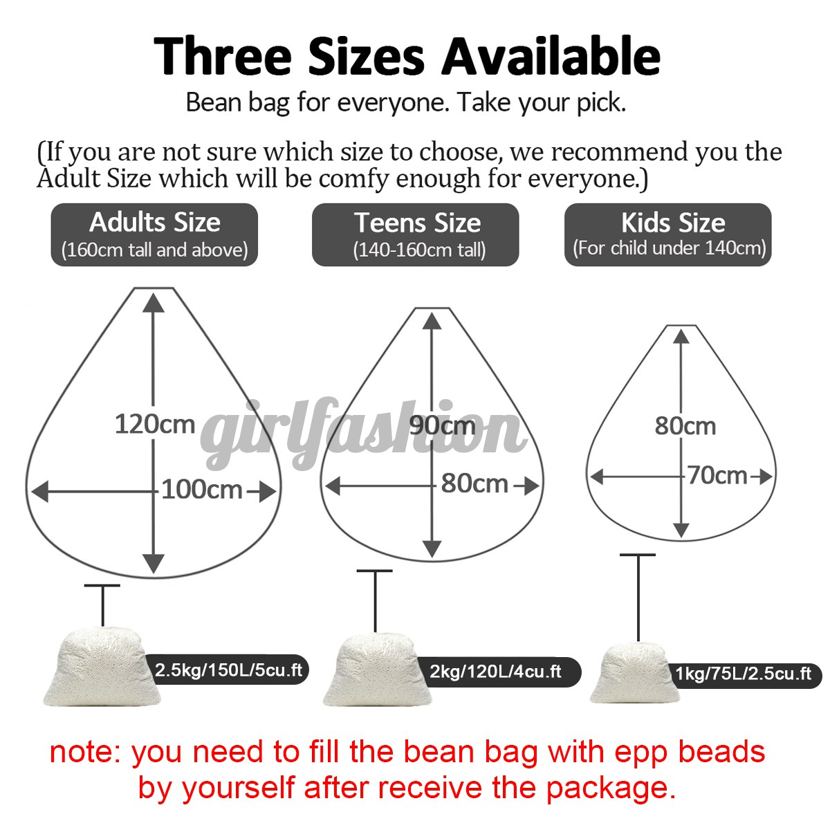 500g EPS Beads Bean Bag Filling Túi Hạt Nở