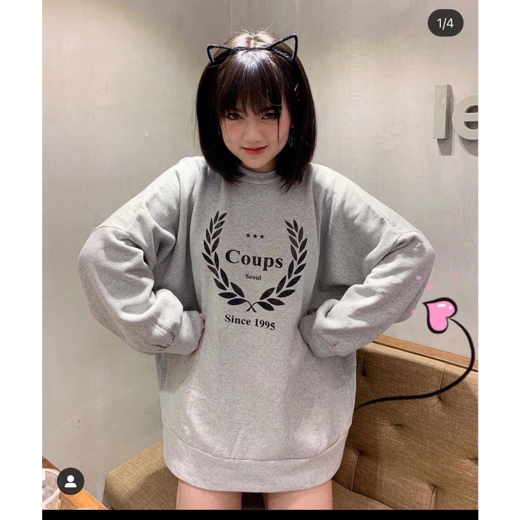 Áo Nỉ sweater hình lá 1995 ONE UNISEX Nam Nữ [FREESHIP] 🌸áo nỉ dài tay bồng,thun hoodie form rộng cá tính Ulzzang🌸