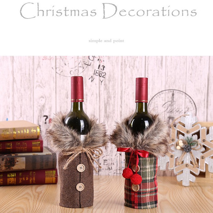 Túi đựng chai rượu trang trí giáng sinh Noel