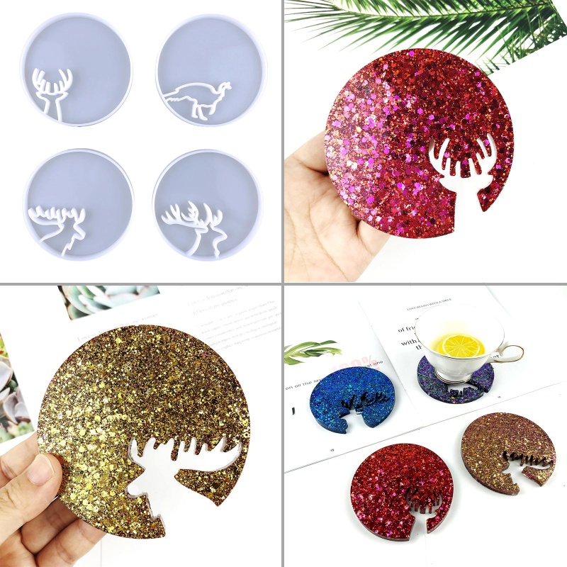 Khuôn Silicone Tạo Hình Làm Đế Lót Ly Hình Động Vật DIY