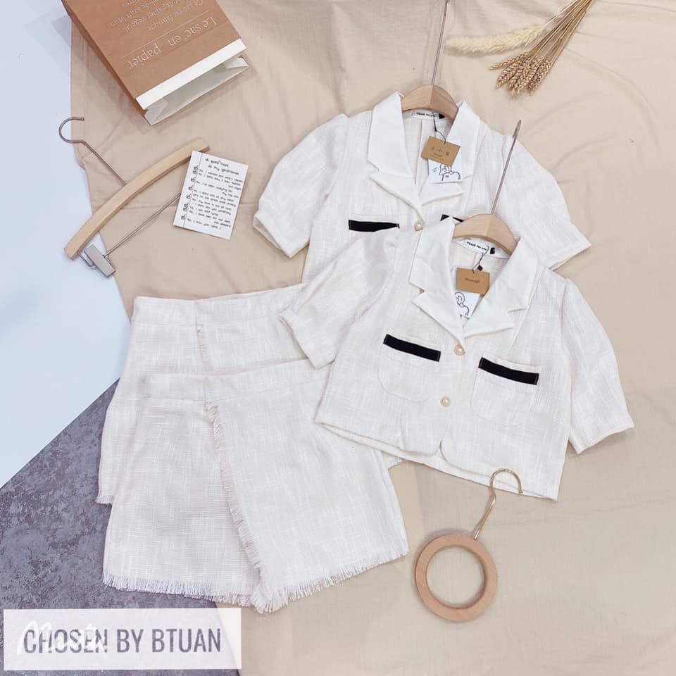 SÉT ĐỒ BỘ – Set Xốp Quần Short Áo Tay Bồng