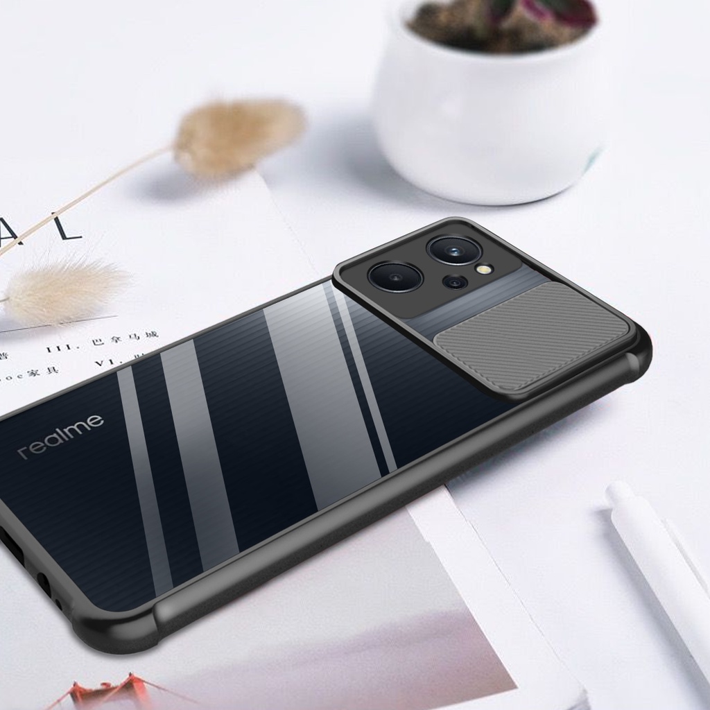 Ốp Điện Thoại Có Ngăn Kéo Bảo Vệ Máy Ảnh Cho Realme 8 7 6 5 Pro 5i 6i 7i 9i 5S 6S C3 C17 Narzo 20 Pro C21Y C25Y