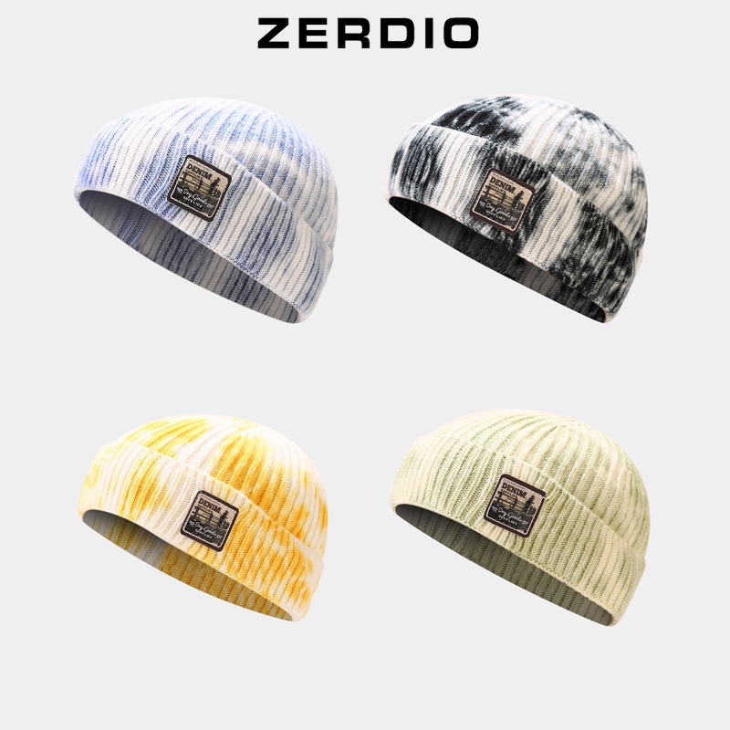 Mũ len, Nón Beanie ngắn Denim họa tiết cá tính cho nam và nữ