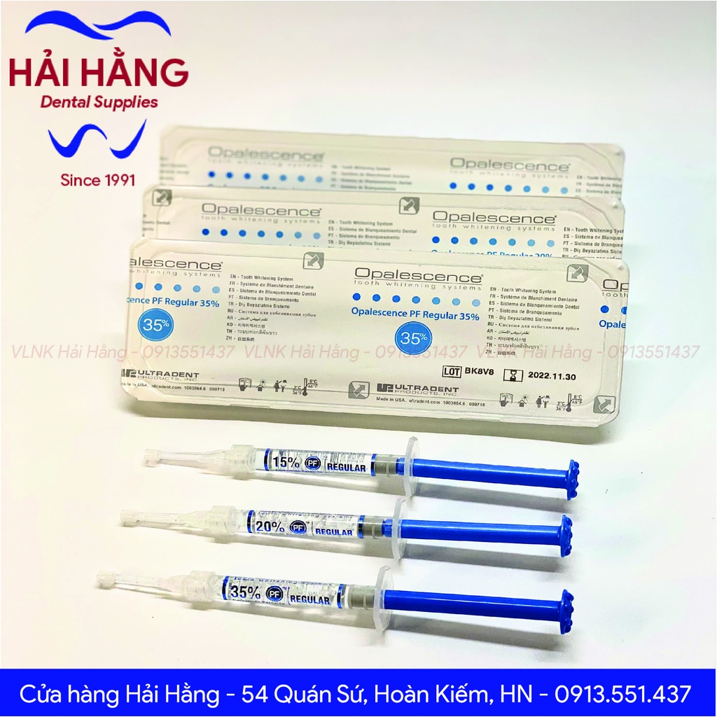 Tẩy trắng răng tại nhà OPALESCENCE PF 10%, 15%, 20%, 35% chính hãng Ultradent