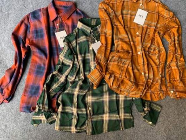 ÁO SƠMI KẺ KÈM ẢNH THẬT SANG CHẢNH.