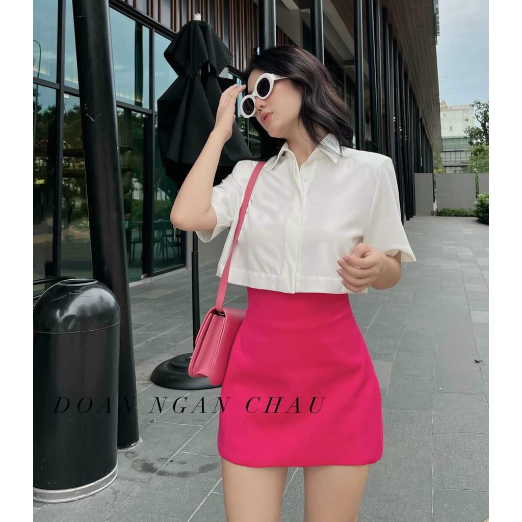 Sét bộ đồ nữ sơ mi thanh lịch kèm chân váy ( có lót ) fashionzero - 75215