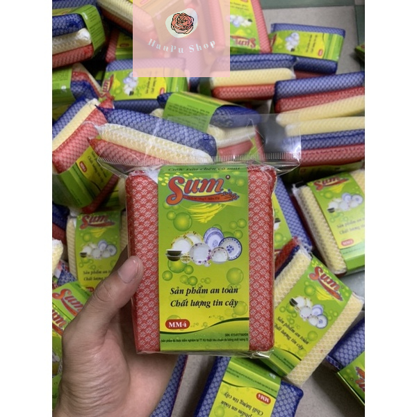 3 Miếng Mút Lưới Xịn Rửa Chén Thương Hiệu Sum