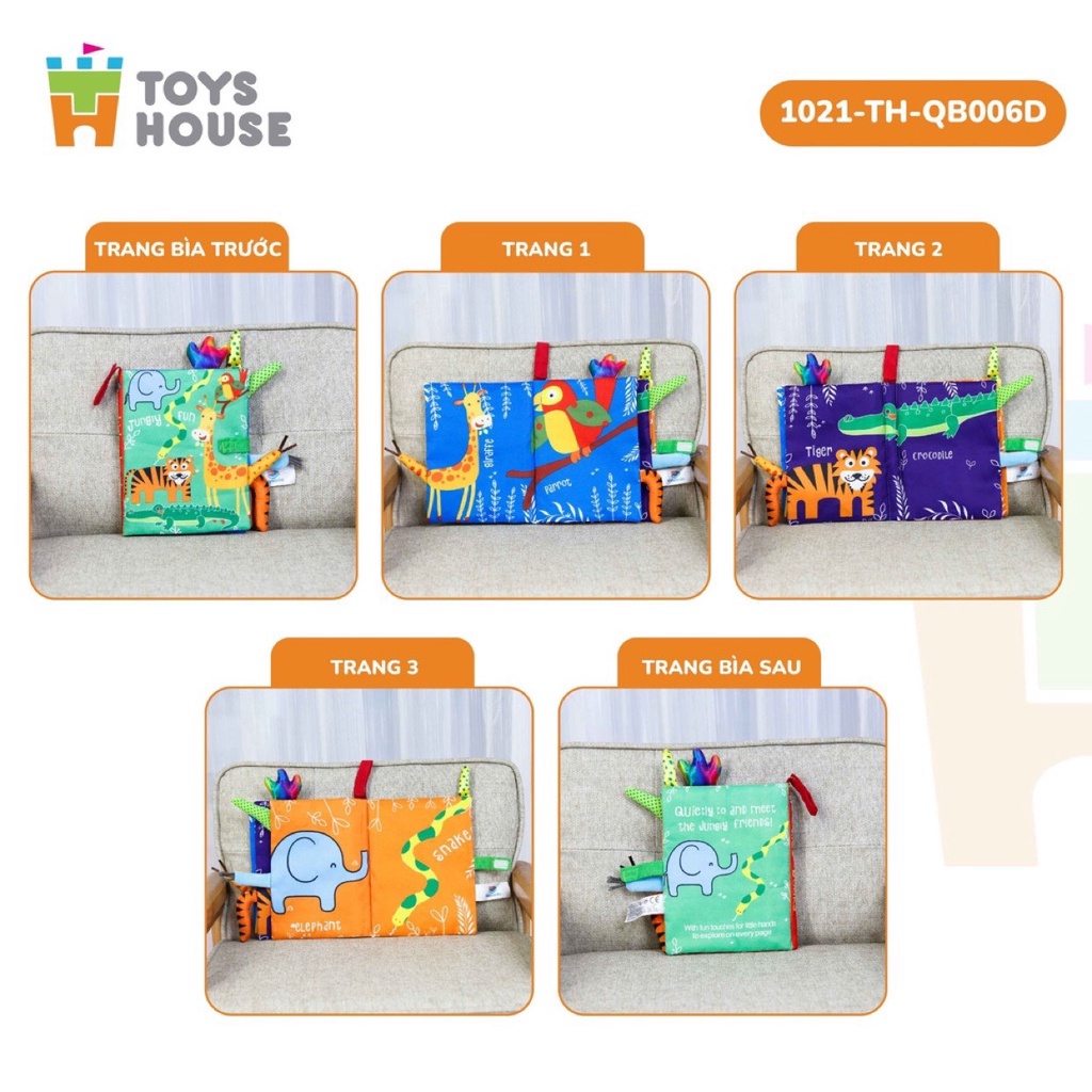 Sách vải 3D Toys House cho bé từ sơ sinh, đồ chơi sách vải kích thích thị giác - Monnie Kids