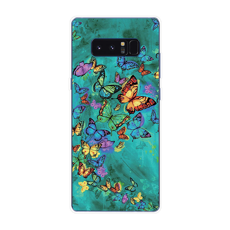 Samsung Galaxy S7 Edge S8 S8+ Plus Soft TPU Silicone Phone Case Cover Poetic Butterfly