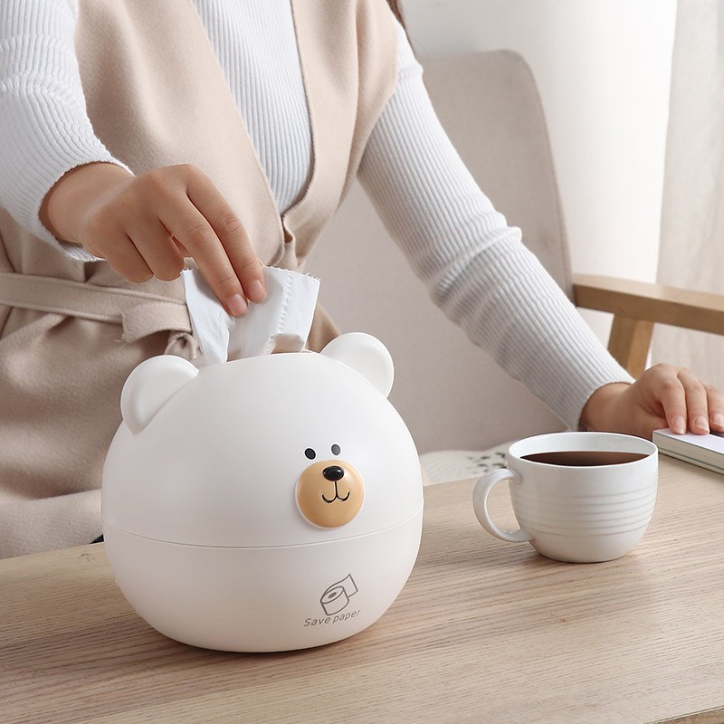 Hộp đựng khăn giấy hình gấu nâu/ trắng dễ thương BROWN/LINEFRIEND