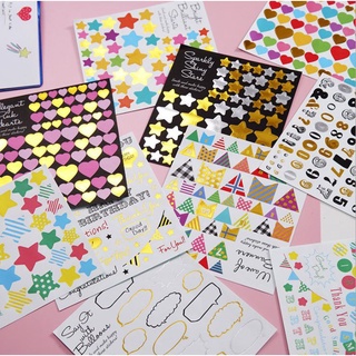 Nhãn dán sticker trang trí thiệp sinh nhật, trang trí sổ nhật ký