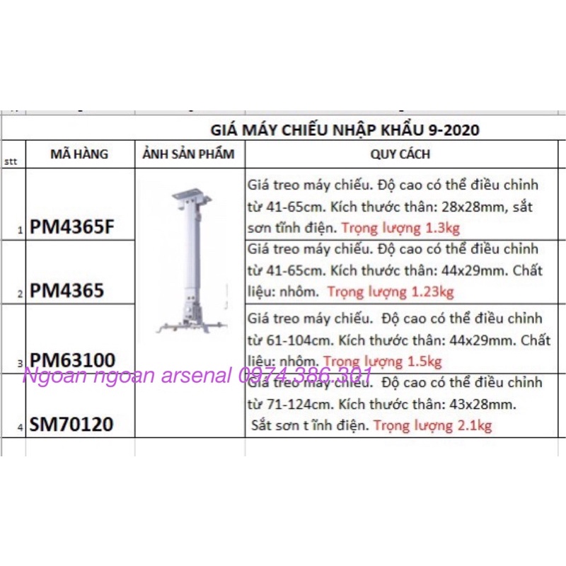 Giá treo máy chiếu hàng nhập khẩu.
