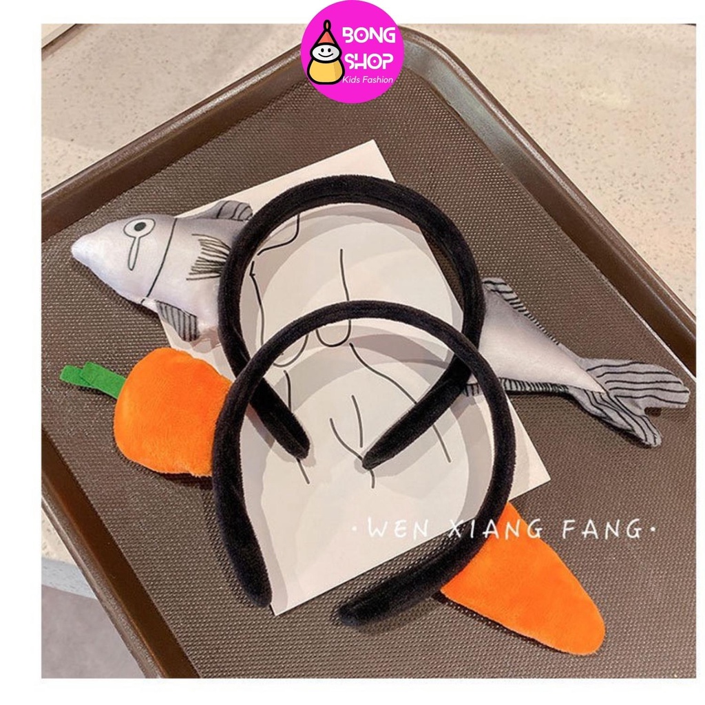 Băng đô cài tóc hình củ cà rốt,con cá ngộ nghĩnh