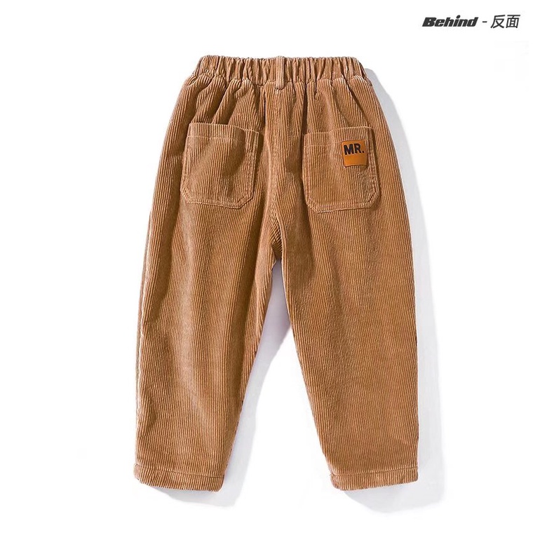 Quần Dài Vải Nhung Phối Lông Cừu Thời Trang Mùa Đông Mới Cho Bé Trai