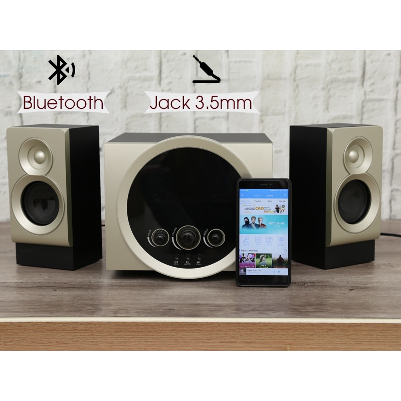 Loa vi tính Bluetooth Enkor V2720 Gold - 2.1