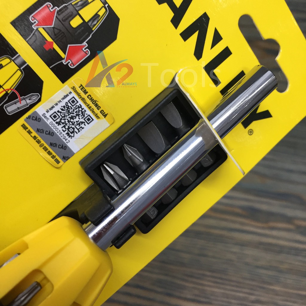 Bộ Tua vít đa năng đảo chiều, 10 mũi stanley STHT68010-8