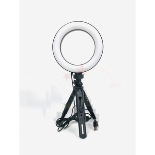 Đèn livestream make up để bàn 16cm 26cm kèm chân Tripod Support MT01 xoay 360 độ chiều cao 21cm đổi 3 màu siêu sáng